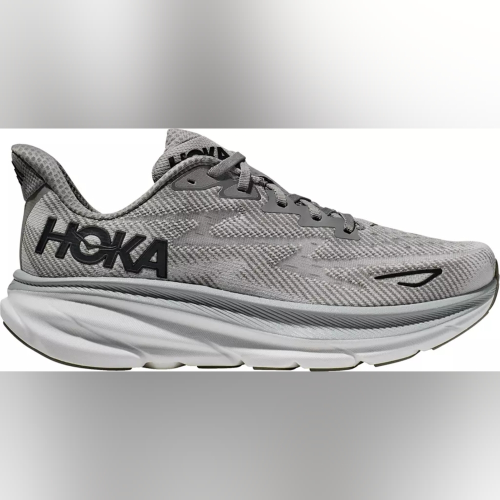Men’s 7D Hoka One One Clifton 9 Harbor Mist Gray Running Sneakers NWT NEW NIB